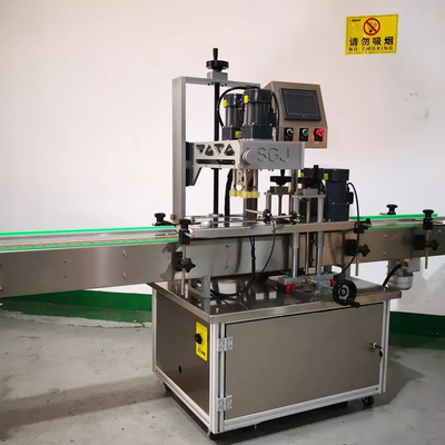 Pneumatic Automatic Screw Capping Machine For Glass Plastic Bottle