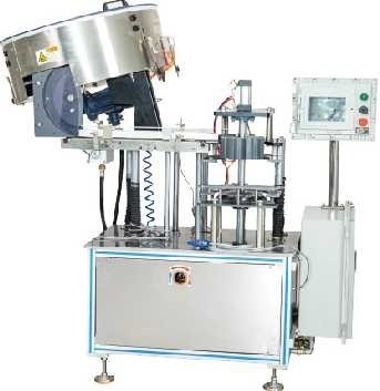 Automatic Packaging System Aerosol Product Screw Capping Machine 150 Bottles / Min PLC