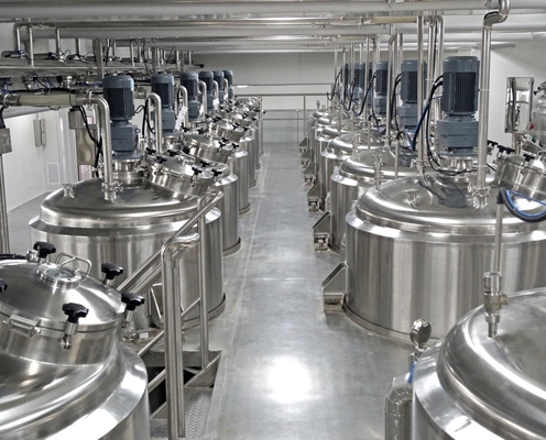 60 r/m 2000L Single Layer Mixing Tank For Liquid Products