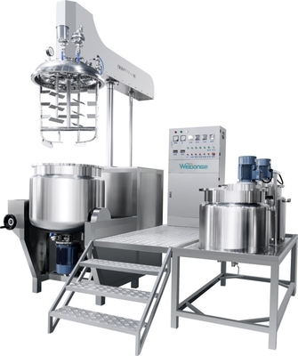 Automated Cosmetic Emulsifier Mixer Double Shaft Easy Cleaning