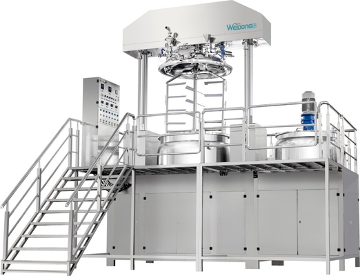 Automated Cosmetic Emulsifier Mixer Double Shaft Easy Cleaning