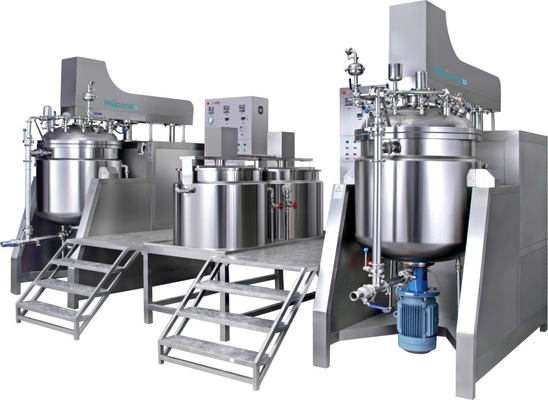 Stainless Steel Cosmetic Emulsifier Mixer With 2.2-30KW Power PLC Control