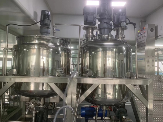 High Speed 0-65rpm Cosmetic Emulsifier Mixer With Electric Hot Oil Heating