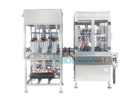 PLC Aerosol Filling Machine Two Unit High Speed Production Line