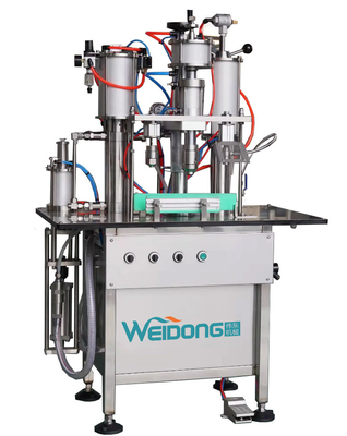 SUS304 Aerosol Filling Machine Semi Automatic Body Sprays Perfume Safe To Operate