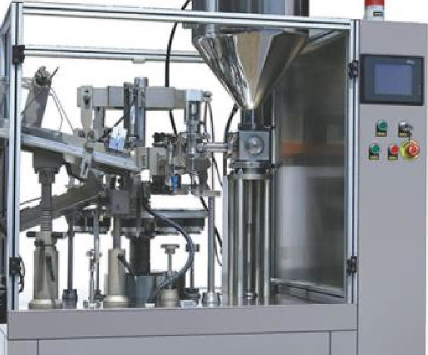 PLC Controlled Tube Filling and Sealing Machine  20-60pcs/Min Air Consumption 0.3m3/Min
